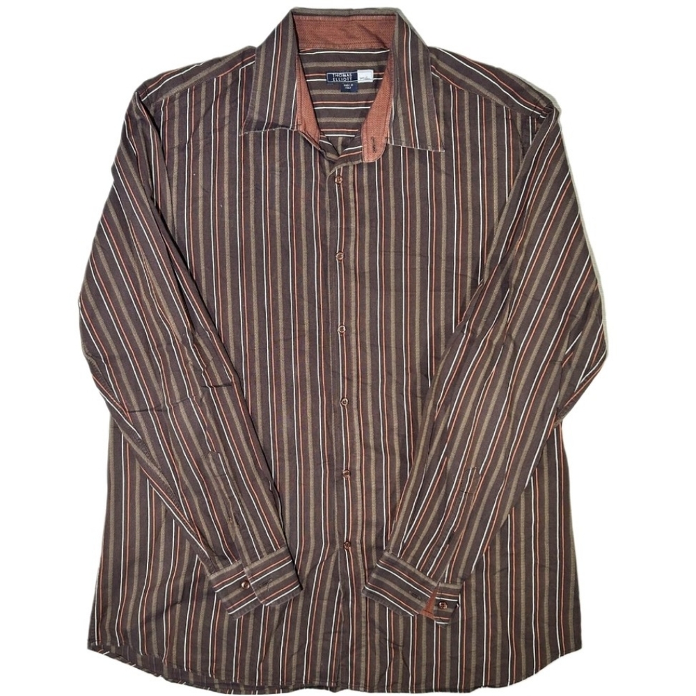 Thomas Elliott Italian textured button-down shirt Sz Med